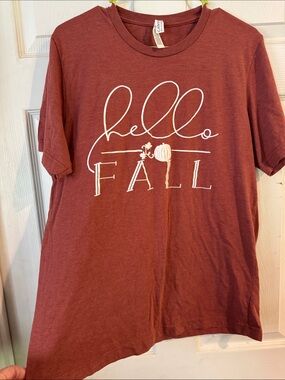 Bella Canvas Rust Red "Hello Fall" Short Sleeve Tee